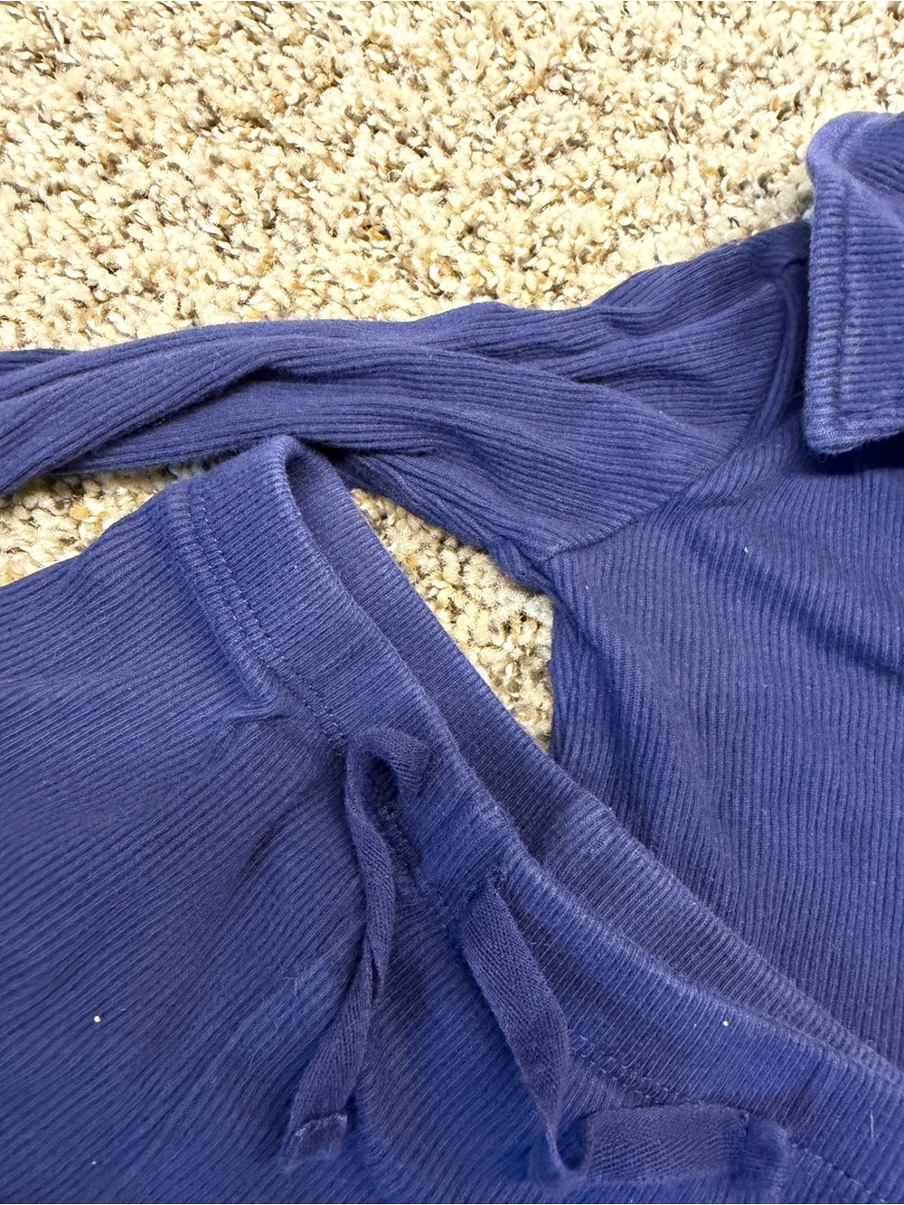 GAP Navy Ribbed Polo-Style Baby Top